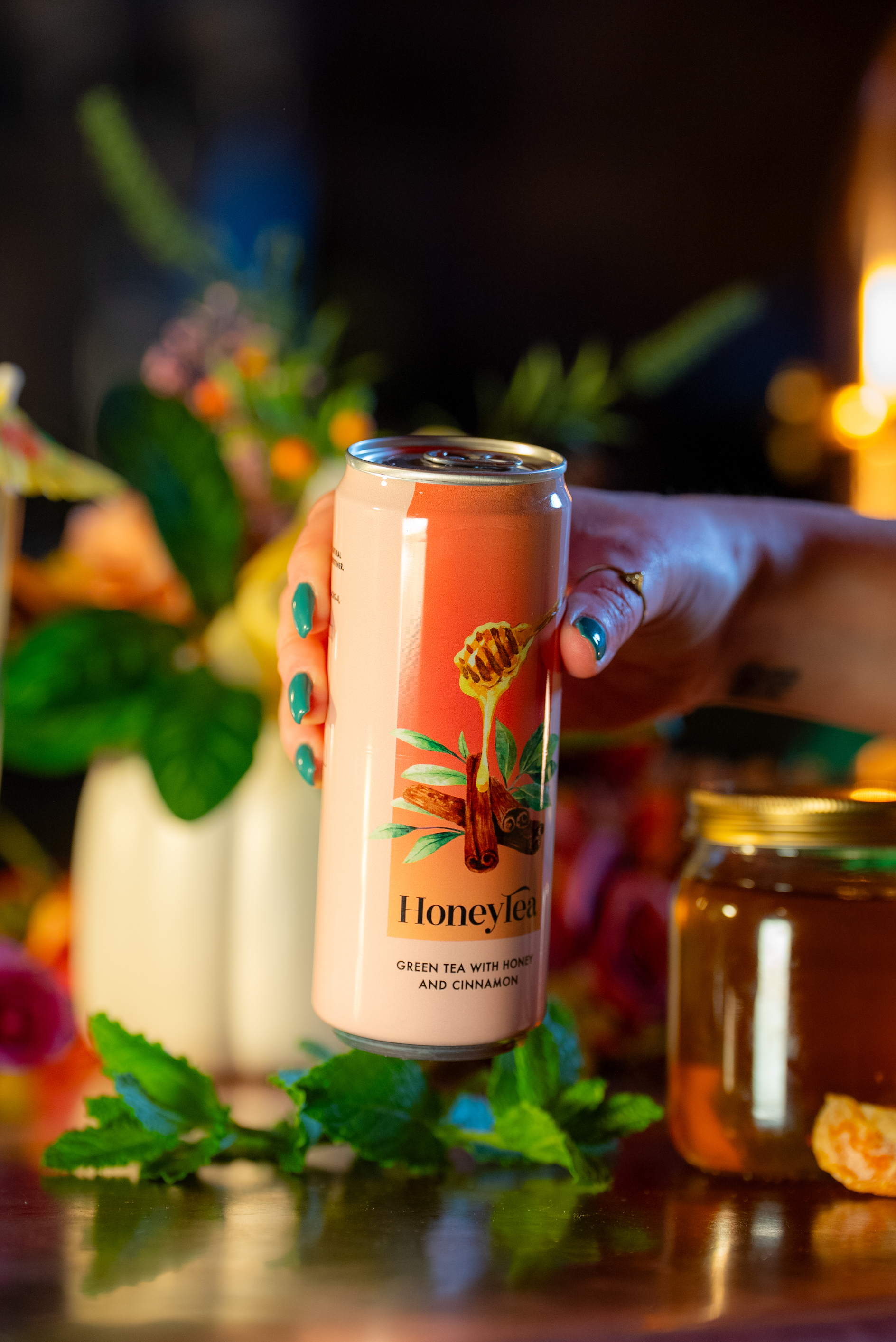 HoneyTea - Green Tea with Honey and Cinnamon  - Can