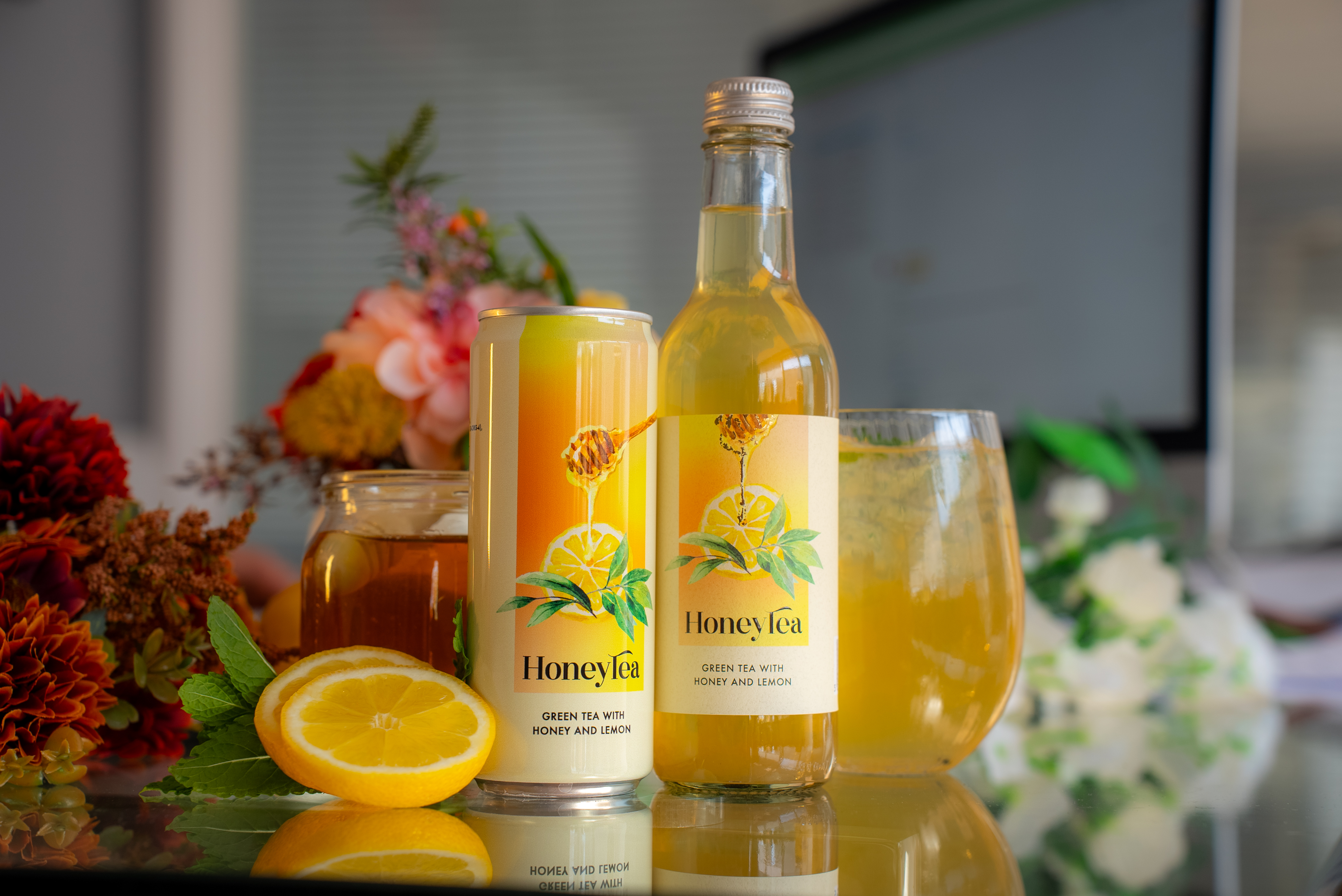 HoneyTea - Green Tea with Honey and Lemon - Can